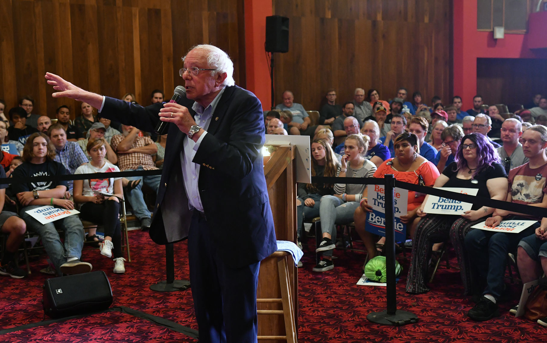 Presidential candidate Sen. Bernie Sanders in Clinton, Iowa.